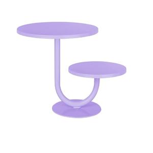 Support à gâteau rond en aluminium bleu métallisé, support à gâteau décoratif en métal à 2 niveaux, support à gâteau parfait pour la table à manger à la maison - Product Image 5