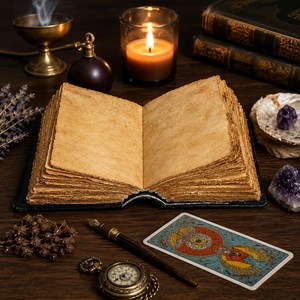 400 Pages Cat Leather Grimoire Journal Vintage Water Color Spell Book Multi Color Deckle Edge Paper Antique <b>Lock</b> - Product Image 2