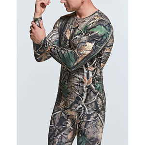 Conjunto de Ropa Interior Térmica de Invierno para Hombre, Camuflaje, Manga Larga, Cuello Redondo, Tejido de Punto, Spandex, Poliéster - Product Image 6