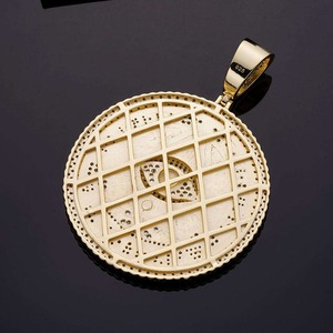 New Wholesale Pendant <b>Necklace</b> Hip Hop Sterling <b>Silver</b> Gold Plated 3a Zircon Iced Out Pendant <b>for</b> <b>Men</b>. - Product Image 3