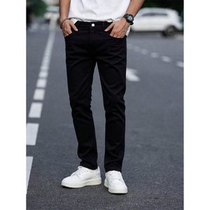 Jean en denim noir style rétro moderne coupe Mom droite taille haute coupe régulière pantalon tendance taille 26 40 bas ample - Product Image 5