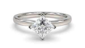 Bague solitaire en moissanite 1,01 carat taille princesse pour femme, en argent 925 original, finition rhodium jaune, cadeau de fiançailles pour elle - Product Image 6