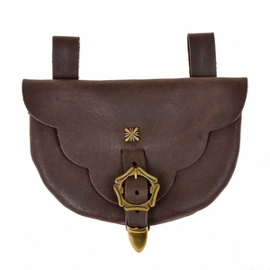 Bolso de Media Luna de Cuero Genuino Vintage con Cierre de Hebilla Metálica, Correa de Cintura Unisex, Bolso de Mano Duradero para Uso Diario - Product Image 1