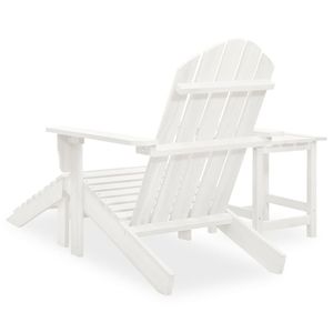 Sedia Adirondack in legno massello di abete e tavolo Set di mobili da giardino bianchi - Product Image 4
