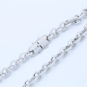 Luxury Moissanite Diamond Circle Link Necklace 925 Silver Rhodium Plated Statement <b>Chain</b> Elegant Fine Jewelry Gift For Women Men - Product Image 5