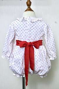 Romper para Bebé Niña con Panel Bordado en el Pecho |   Conjunto de algodón de manga larga con efecto burbuja |   Ropa de Bebé Personalizada con Bordado a Mano OEM - Product Image 3