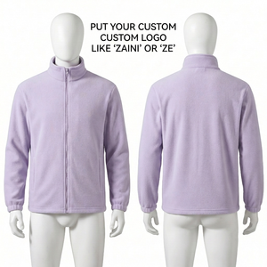 Mens 240g Premium Polar Fleece <b>Jacket</b> Full Zip Autumn Warm Custom Logo Embossed Private Label Waterproof Breathable Stand Collar - Product Image 1