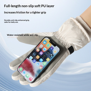Gants de ski en cuir de chèvre pour homme et femme, hiver, ignifuges, doublés de polaire, compatibles écran tactile, hydrofuges, pour le cyclisme - Product Image 6