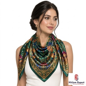 Luxury Satin Printed Scarf OEM ODM Manufacturer Private Label Kenya Nigeria Israel Europe Custom Fabric Manufacturer - Product Image 2