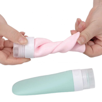 Flacon cosmétique en silicone 60 ml et 90 ml, matériau silicone + PP, haute qualité, design moderne avec couvercle, idéal pour les cadeaux promotionnels