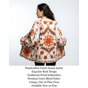 Chaqueta TNT Bordada a Mano con Diseño Floral |   Chaqueta Bomber Unisex de Invierno, Estilo Artesanal, Sin Tejido - Product Image 5