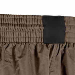 Pantalones Cortos de Boxeo de Satén Azul para Hombre Adulto MMA, Cintura Elástica Blanca, 100% Algodón, Logotipo Personalizado Impreso con Transferencia Térmica en la Parte Delantera, Tela de 100g - Product Image 3