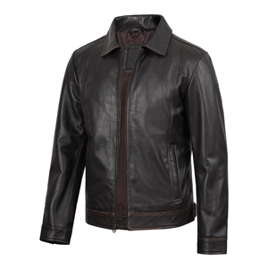 Veste en cuir pour homme, usage extérieur, col montant, service OEM de qualité économique - Product Image 4