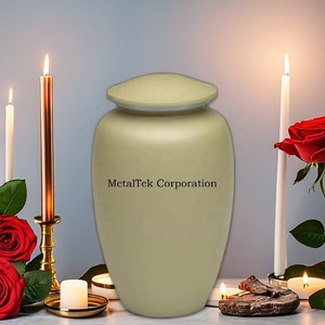 Urne de crémation en aluminium pour adultes Finition mate Couleur personnalisée Vente en gros à bas prix Fournitures funéraires de haute qualité Pot de cendres commémoratives - Product Image 2