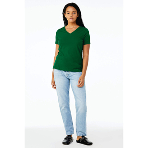 Camiseta de Mujer con Cuello en V, Tejida, Lisa, de Corte Ajustado, Elegante, Hecha a Medida, de Alta Calidad, Informal, Cómoda, Perfecta para el Uso Diario - Product Image 4