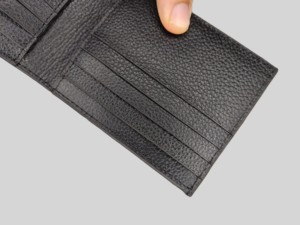 Tarjeteros Cortos de Cuero Genuino de Alta Calidad con Forro de Seda para Hombre, Protección RFID, Cartera Duradera, Fabricación Personalizada OEM - Product Image 3