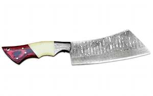 Couteau de chef artisanal en acier Damas, hachoir à viande de cuisine - Product Image 3