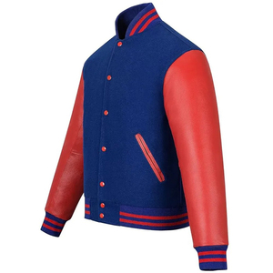 Hot Sale <b>Retro</b> Sleeves Wool <b>Leather</b> Varsity <b>Jacket</b> for Men Letterman <b>Jackets</b> Custom logo Embroidery Versity Men's <b>Jacket</b> - Product Image 1