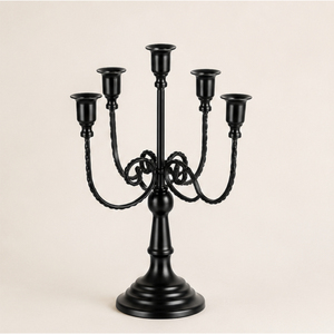 Wholesale 5 Arm Metal Candelabra <b>Black</b> <b>Candlestick</b> Holder Vintage Table Centerpiece For Wedding Party And Home Dining Decoration - Product Image 5
