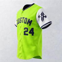 Maillot de baseball col en V pour homme, manches courtes, 100 % polyester, logo blanc, coupe classique, fermeture boutonnée, respirant, séchage rapide
