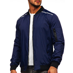 Blouson Bomber Homme Coupe Droite Personnalisé Fermeture Éclair Imperméable Séchage Rapide Respirant Col Montant 100% Nylon Style Décontracté - Product Image 5