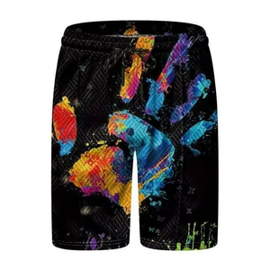 Ensemble de vêtements d'été pour hommes, style décontracté tendance, style plage, impression numérique à dégradé de couleurs, 100% polyester, polo à manches courtes et shorts - Product Image 5