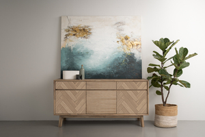 Premium Wooden Buffet <b>Sideboard</b> <b>Storage</b> Cabinet with Drawers and Shelves for Living Room Dining Area Home Furniture - Product Image 3