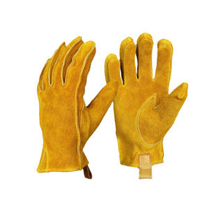 OEM Classic X-Small Leather Gardening Gloves for Men Women Work Safety Latex Coating Natural <b>Yellow</b> Waterproof - Product Image 1