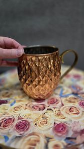 Hammered copper mug set decorative beverage cups reusable artisan cocktail mugs premium copper <b>drinkware</b> serving collection - Product Image 2