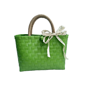 Bolso de Moda Tejido a Mano de Plástico |   Bolso espacioso con paja de colores |   Origen Vietnam - Product Image 5