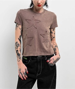 เสื้อยืดครอปแขนสั้นคอกลมผ้าฝ้ายทรงหลวมสไตล์สตรีทแวร์ลำลองสำหรับฤดูร้อนลายกราฟิก เสื้อครอปผู้หญิง - Product Image 5