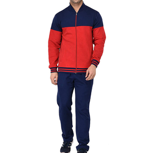 Survêtement Homme Color Block Manches Longues Col Montant Décontracté Automne Polyester Coton Respirant Coupe Classique - Product Image 1