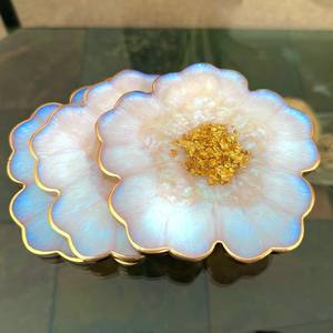 Resin <b>Agate</b> Luxury Eco-Friendly Handmade Decorative <b>Coaster</b> Drink Protector for Living Room Side Table Office Desk Restaurant - Product Image 5