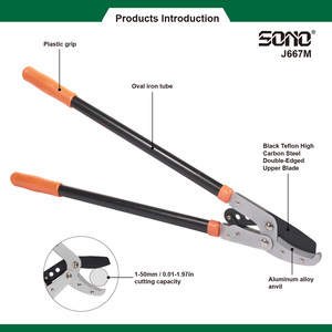 SONO J667M Industrial DIY Heavy Duty High Branch Bypass Pruning Shears <b>PTFE</b> Coated Carbon Steel Blades Aluminum/PVC - Product Image 2