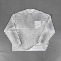 T-shirt à manches longues personnalisé 300 GSM en coton pur délavé et vieilli, style streetwear pour homme