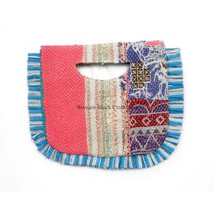 Sac messager Kantha élégant, tendance et classique, fait main, couleurs mélangées, fermeture magnétique, motif paysage à volants, léger et pliable - Product Image 1