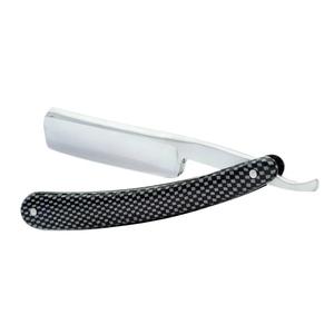 Straight <b>Razor</b> Stainless Steel Blade ABS Plastic Handle Checkered Pattern For <b>Men</b> Barber Shop Use - Product Image 1