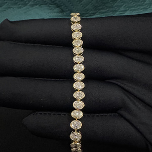 Pulsera de Diamantes Ovalados de 10.04 CT en Oro Amarillo de 14K, Joyería Fina de Lujo, Pulsera para Aniversario de Bodas - Product Image 2