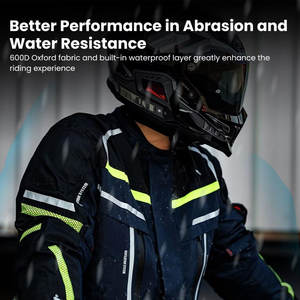 Blouson de moto en toile Cordura robuste, qualité supérieure, imperméable, respirant, écologique, protection hivernale, logo frontal - Product Image 4