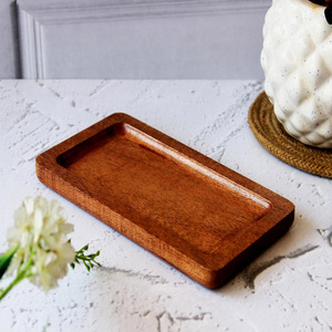 ถาดไม้อะคาเซียทำด้วยมือจานตกแต่งแบบชนบทสำหรับห้องครัวที่รับประทานกาแฟขนมคุกกี้ขนมหวานผลไม้แห้งของหวาน - Product Image 4