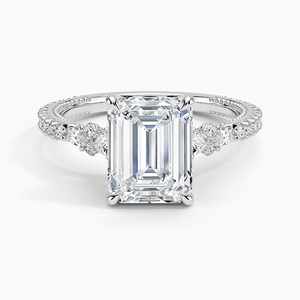 BOJ <b>Ring</b> 080 <b>Emerald</b> Cut 925 <b>Silver</b> Halo Prong Stone Solitaire Diamond <b>Ring</b> 2ct D Color VVS1 Moissanite GRA Certified Low Price - Product Image 1
