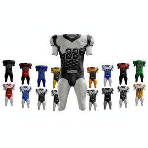 Protective Gear Lightweight Breathable Football Jersey Pants Uniform Bundle Lightweight Athletic Teamwear Name Number Kit - Product Image 1