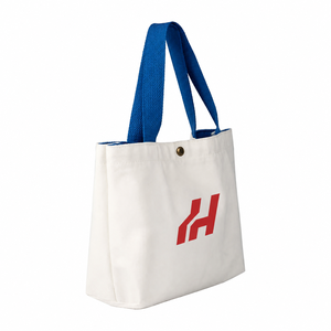Eco-Friendly Recyclable Cotton <b>Canvas</b> Handbag Button Closure <b>Small</b> Portable Reusable Cotton Tote <b>Bag</b> Custom Logo Cotton - Product Image 2