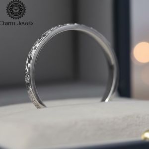 Charm_Jewells IGI Certified 3 GM <b>Silver</b> Cushion Cut Moissanite <b>Eternity</b> Band <b>Ring</b> Prong Setting Women's Classic Engagement <b>Ring</b> - Product Image 4