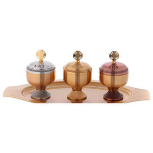 Impresionante Quemador de Incienso de Latón Redondo, Lámpara de Aceite Sagrado, Diseño Tradicional Dorado, Duradero para Interiores, Mesa de Salón, Bautismo, Iglesia, Hogar - Product Image 4