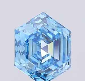 Diamante hexagonal de color azul vibrante, certificado por IGI, cultivado en laboratorio, de 1 a 5 quilates, suelto, CVD, pulido a mano, para la fabricación de joyas. - Product Image 5