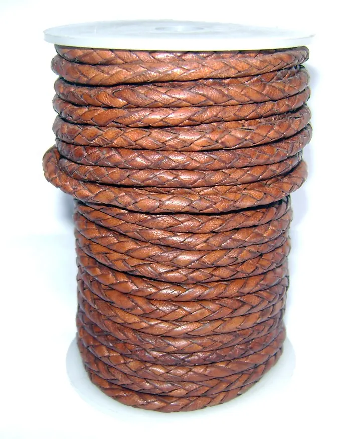 Prezzo di fabbrica fatti a mano in pelle Bolo corde rotonde 5mm per collana bracciali 3mm in vera pelle