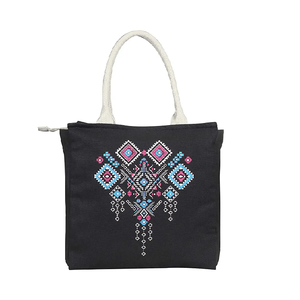 Bolsa de Mano de Lona Tejida para Mujer, Bolsa de Compras Reutilizable, Ecológica y Elegante, para Uso Diario, Viajes y Compras - Product Image 1