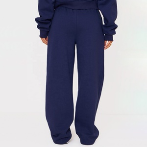 Pantalones de chándal de pierna recta con estampado pequeño azul marino, sudaderas ecológicas con capucha, chándal cómodo de talla grande - Product Image 3