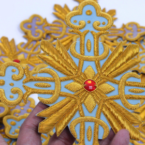 Parches Bordados a Mano con Logotipo Personalizado, de Chenilla 3D, de Alta Calidad, con Etiqueta Cruzada, para Clubes Rotatorios, en Diferentes Tamaños y Formas - Product Image 5